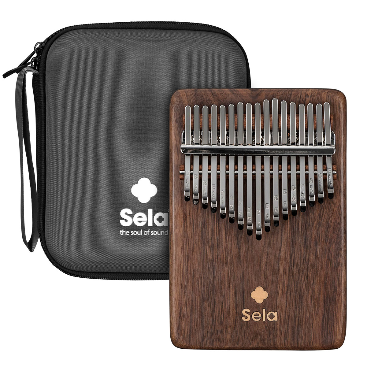 SELA PERCUSSION KALIMBA 17 SOLID BLACK WALNUT