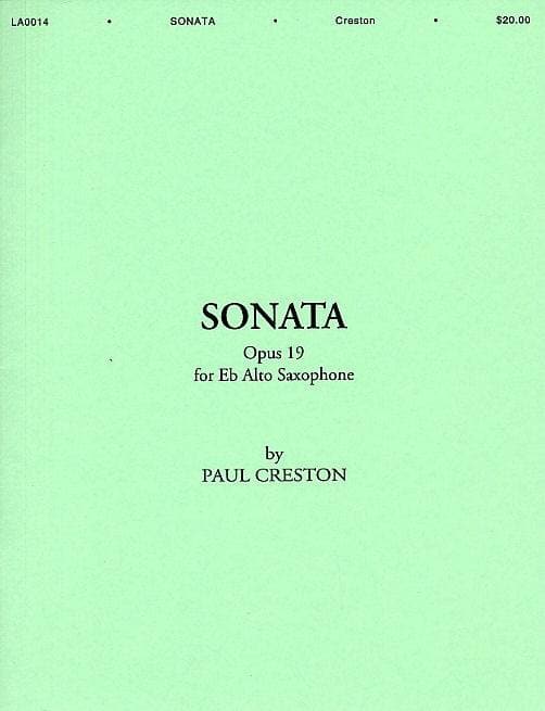 SHAWNEE PRESS CRESTON P. - SONATA OP.19 - SAXOPHONE ALTO