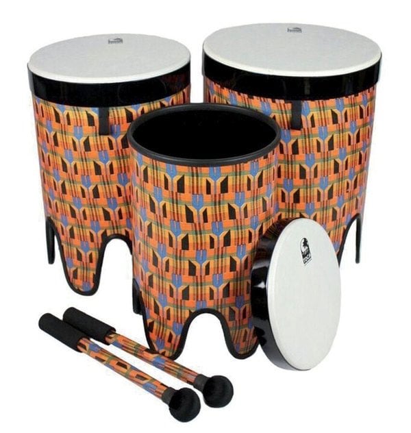 TOCA NESTING DRUMS TOM TOM FREESTYLE II SET DE 3 (12/14/16) TF2NT-3PCK Kente Cloth