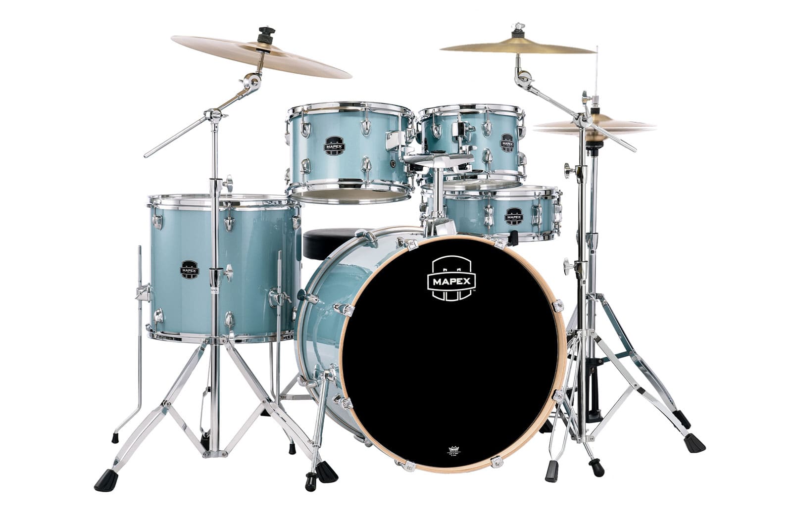 MAPEX VENUS FUSION 20 AQUA BLUE SPARKLE + B400 + T-SHIRT