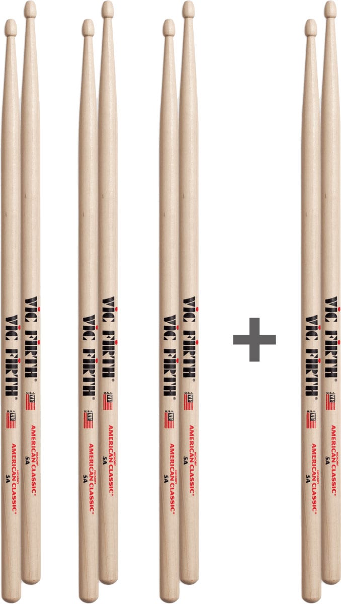 VIC FIRTH P5A.3-P5A.1 - PACK 3 X 5A + 1 X 5A OFFERTE