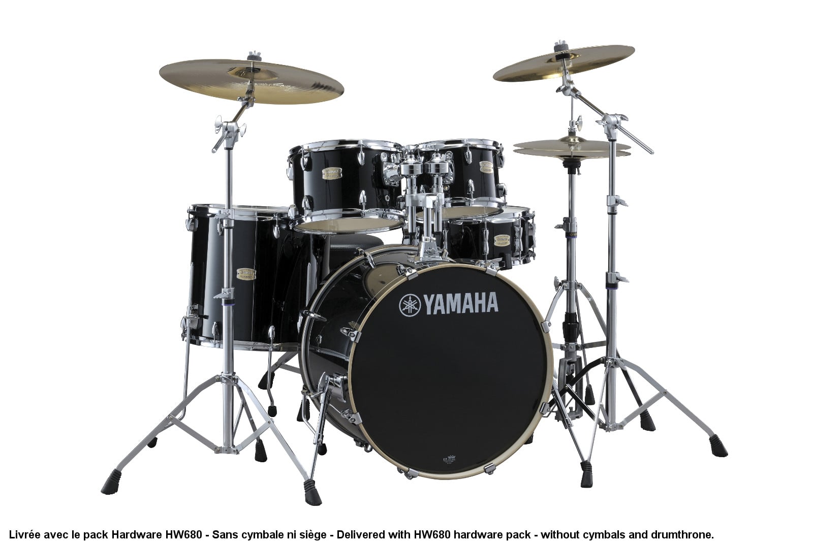 YAMAHA STAGE CUSTOM BIRCH STANDARD RAVEN BLACK + PACK HW680W