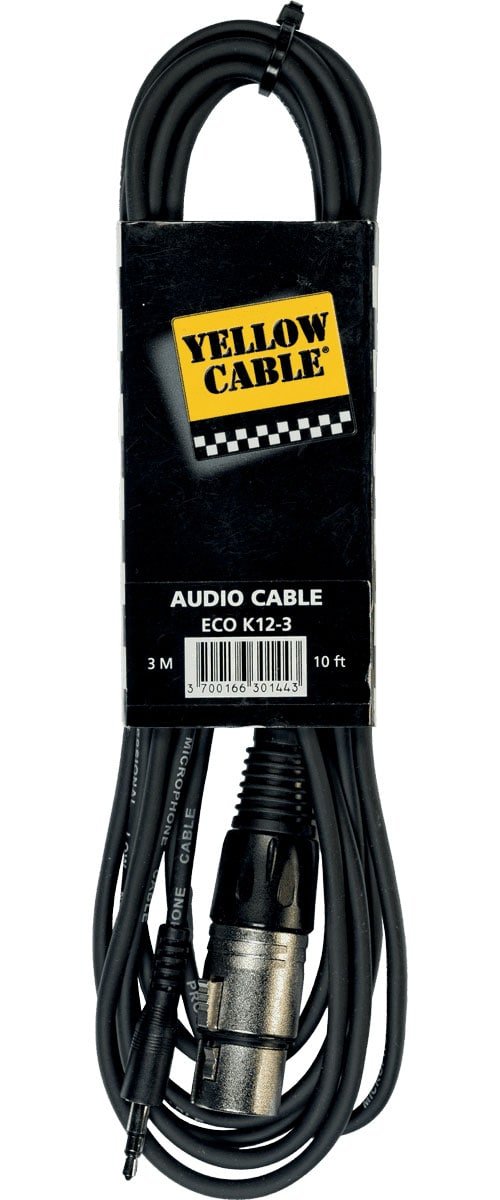 YELLOW CABLE CORDON JACK STRO 3,5 MM XLR FEM. 3 M