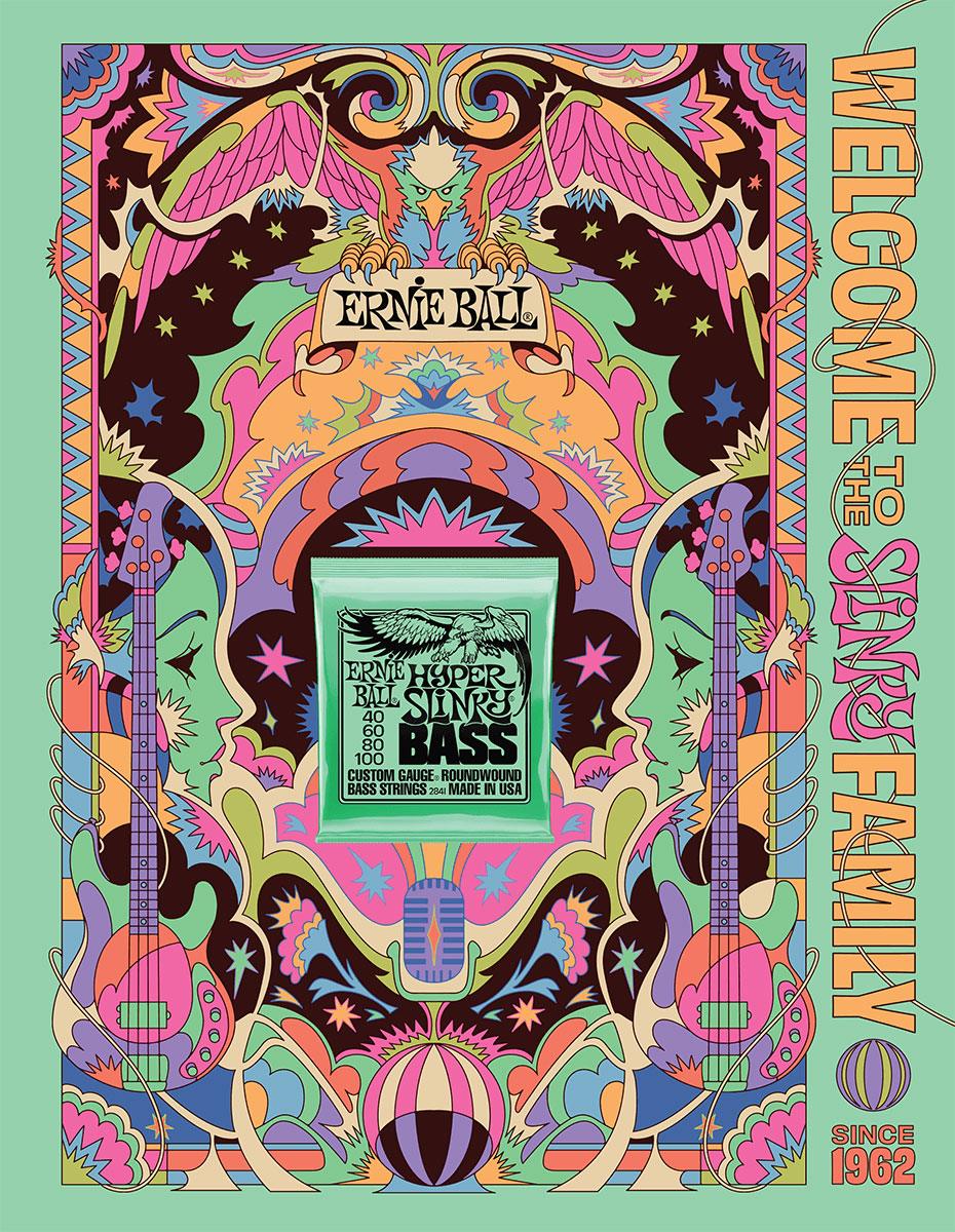 ERNIE BALL POSTER ERNIE BALL SLINKY 2022 FORMAT A0 HYPER BASS