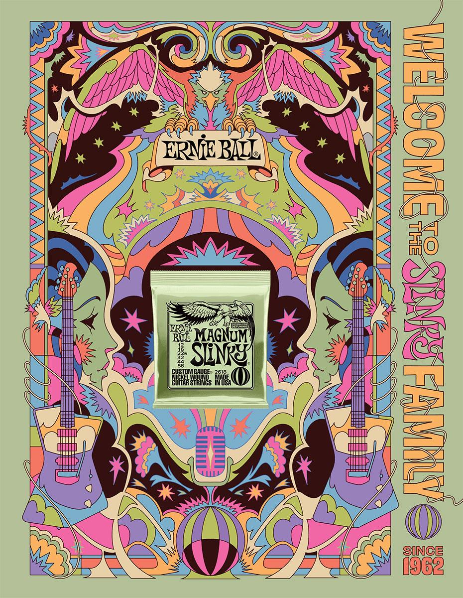 ERNIE BALL POSTER ERNIE BALL SLINKY 2022 FORMAT A0 MAGNUM