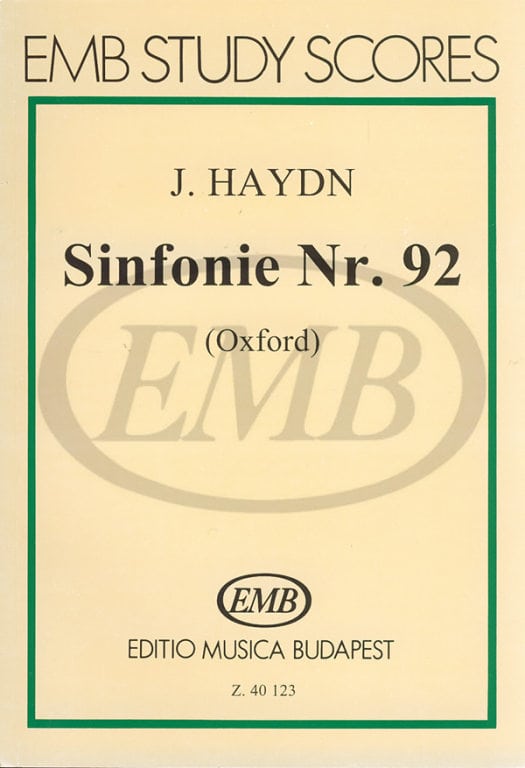 EMB (EDITIO MUSICA BUDAPEST) HAYDN - SYPHONY NR 92 - STUDY SCORE