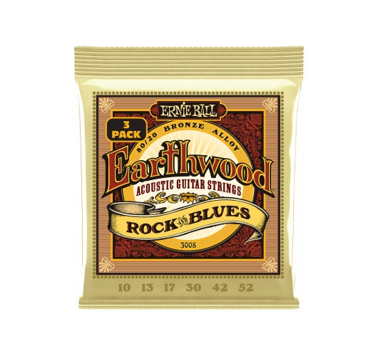 ERNIE BALL CORDES EARTHWOOD 80/20 BRONZE ROCK&BLUES 10-52 - PACK DE 3